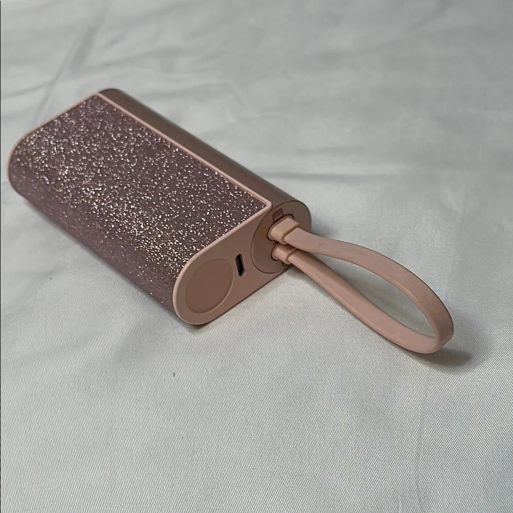 Glittery Rose Gold Portable Charger